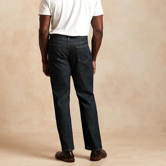 Banana Republic Straight Organic Jean size 31/30 Rinse Dark Wash - Picture 2 of 6